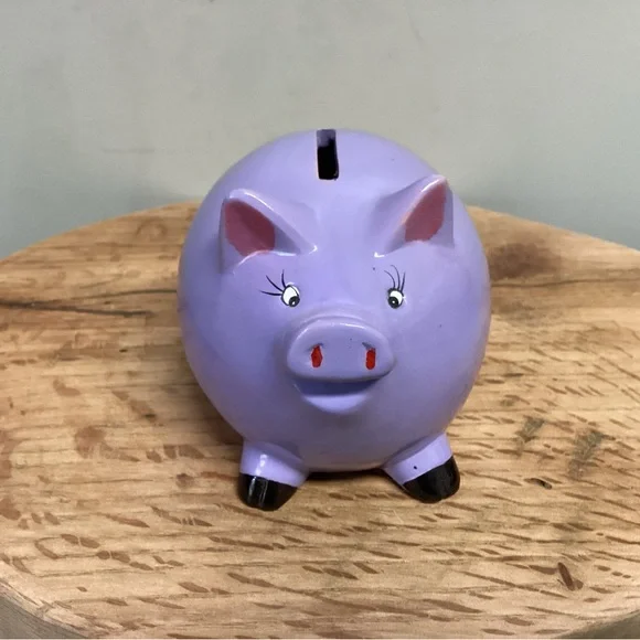 🟣 Purple Piggy Bank in Like New Condition - Cute & Colorful - Picture 4 of 15